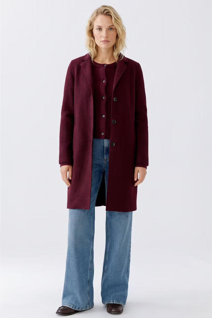 Oui Mayson Boiled Wool Coat