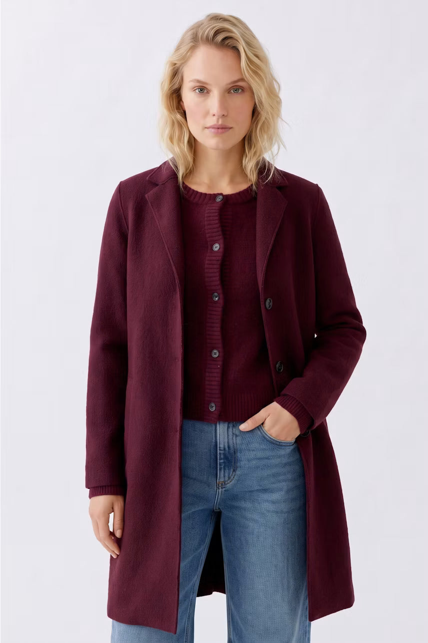 Oui Mayson Boiled Wool Coat