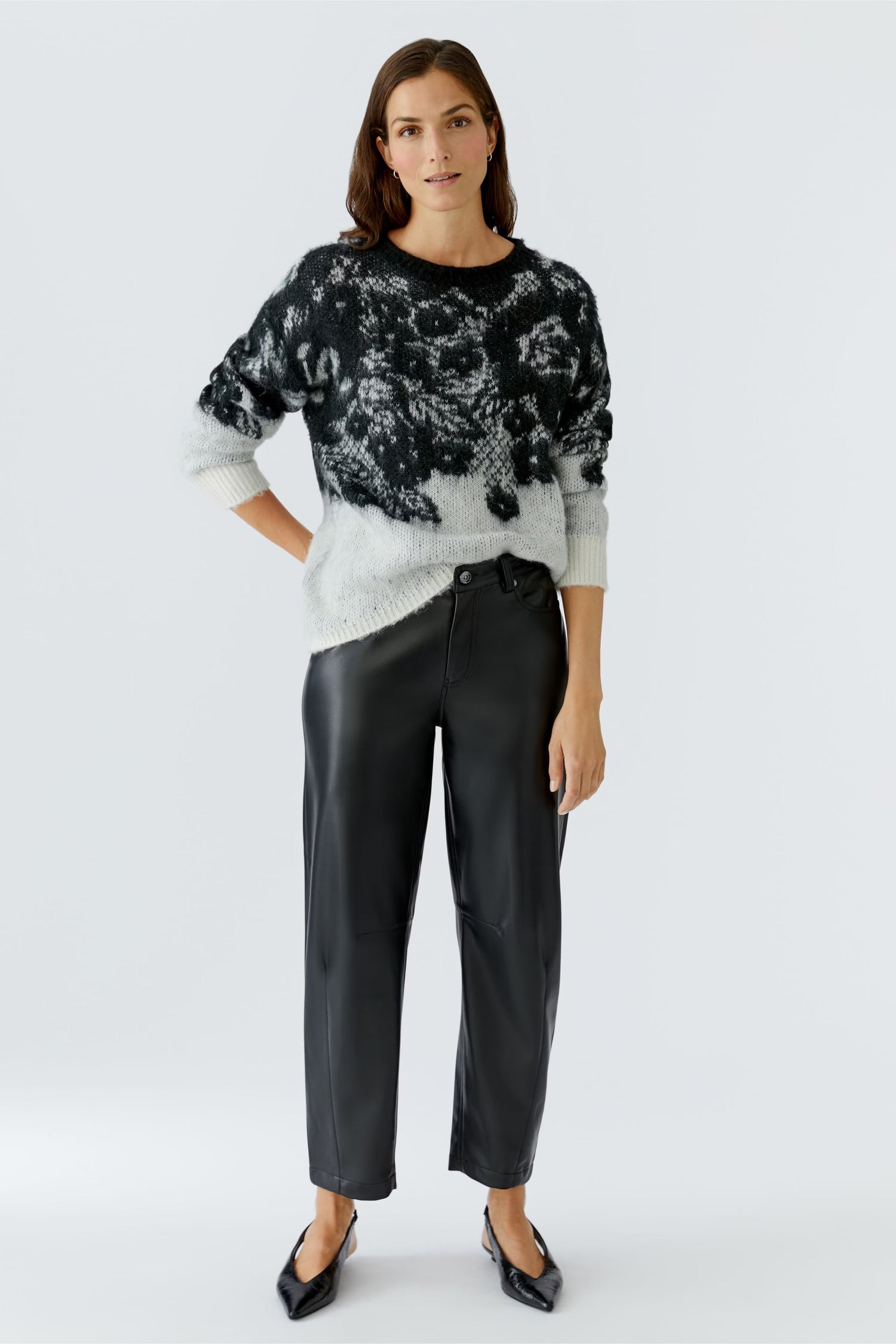 Oui Leather Look Pants