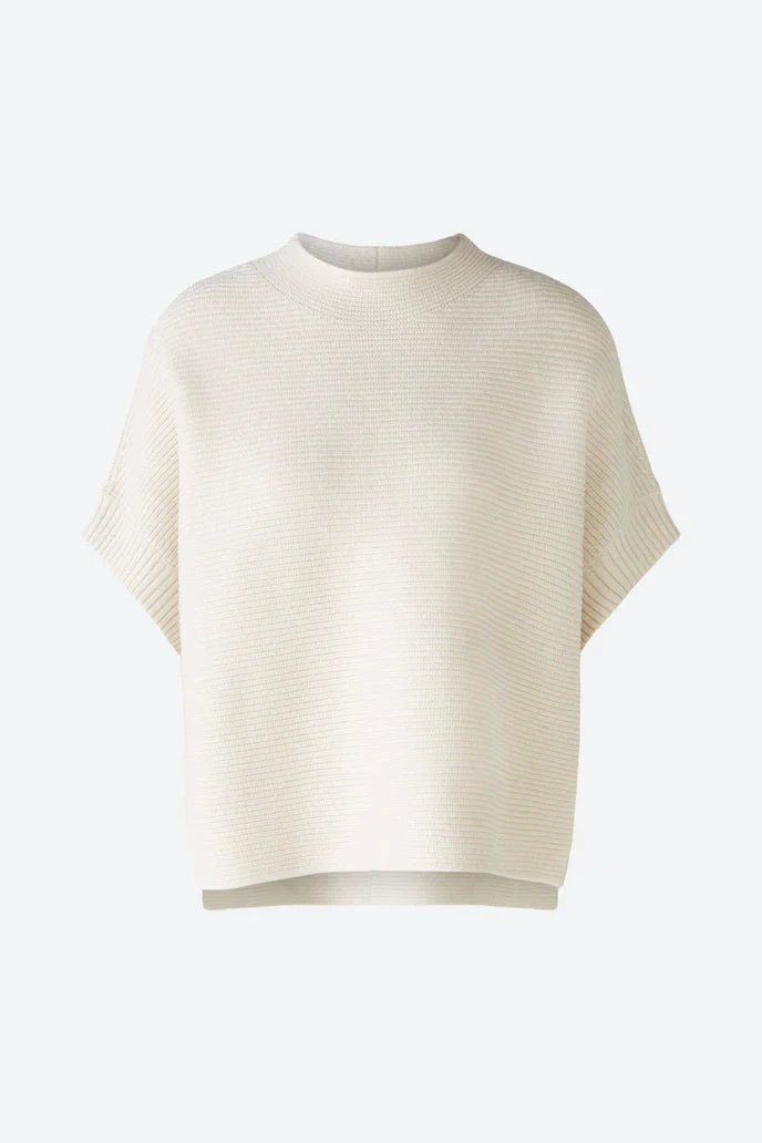 Oui Short Sleeve Ribbed Sweater
