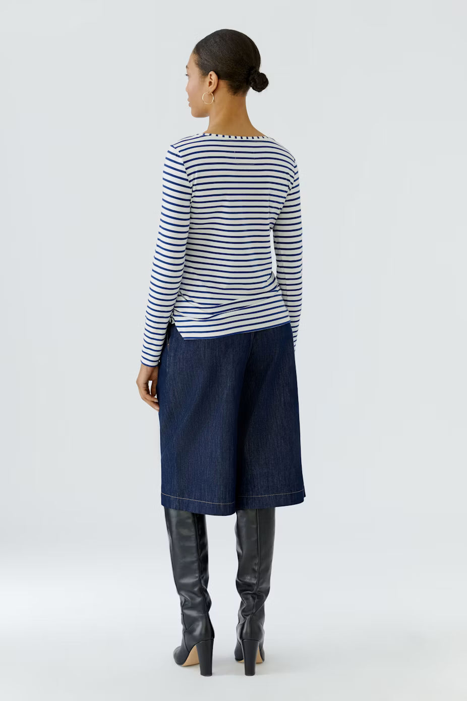 Oui Sumiko Long Sleeve Striped T-Shirt