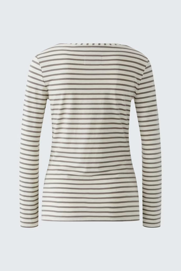 Oui Sumiko Long Sleeve Striped T-Shirt