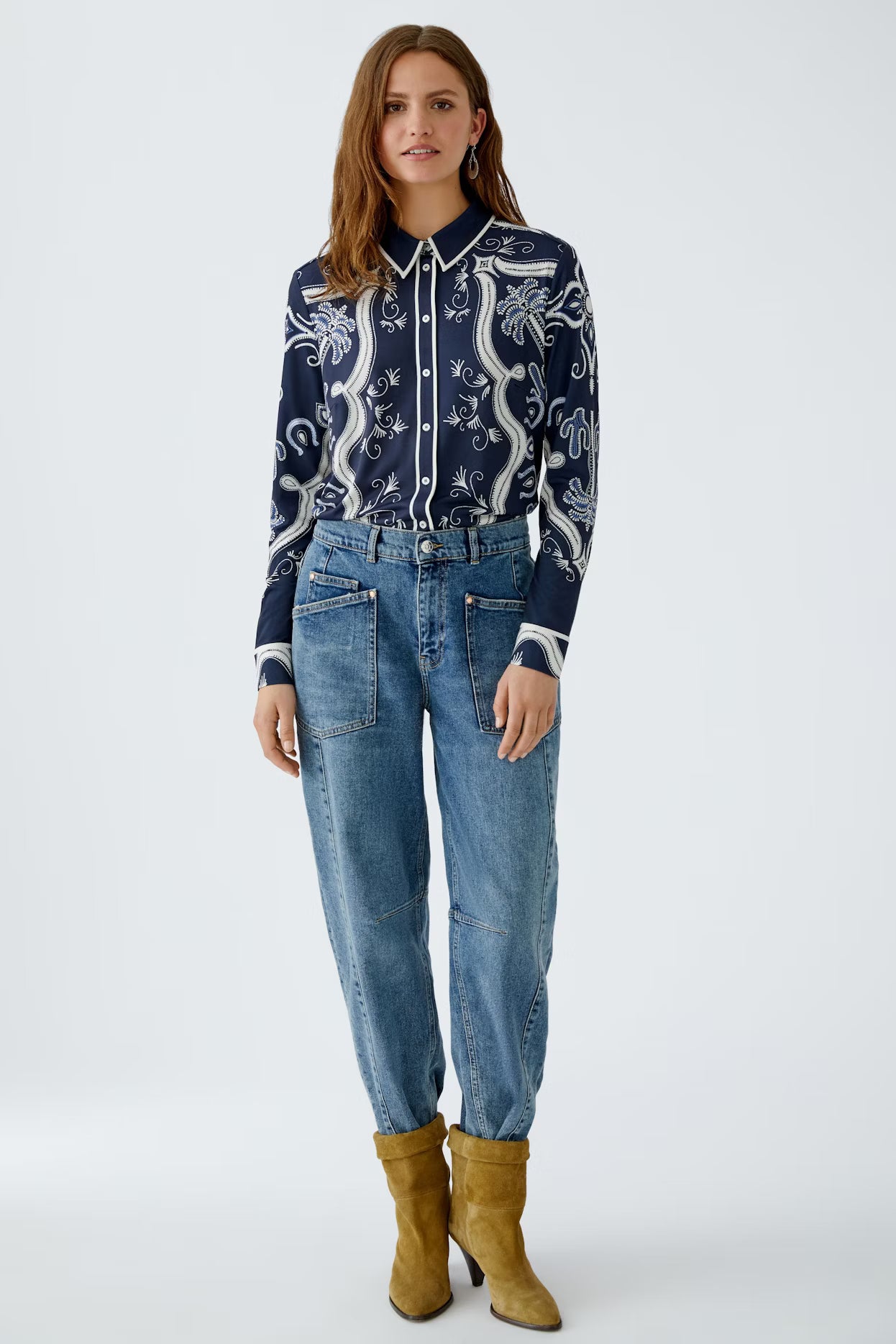Oui Printed Western Shirt