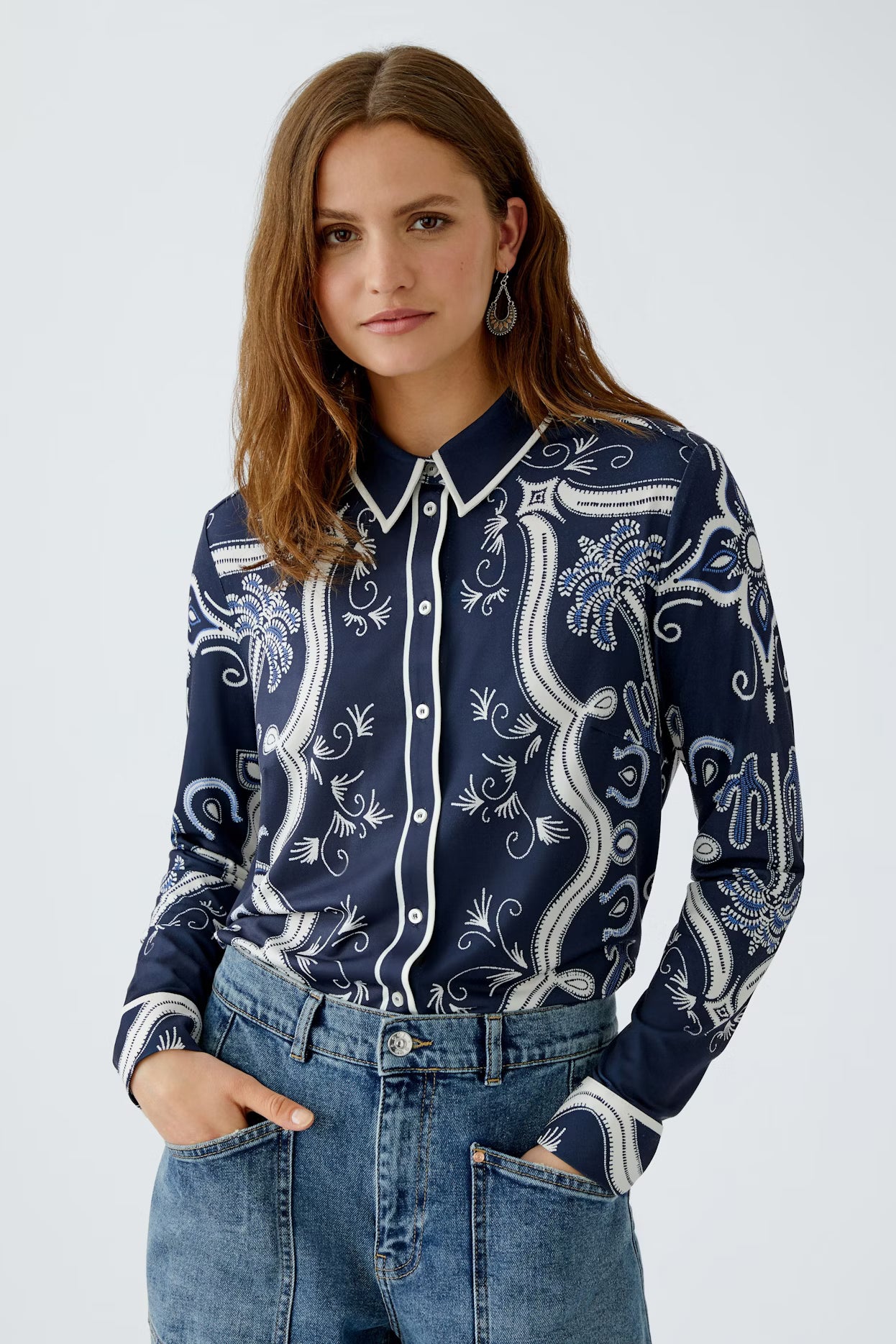 Oui Printed Western Shirt