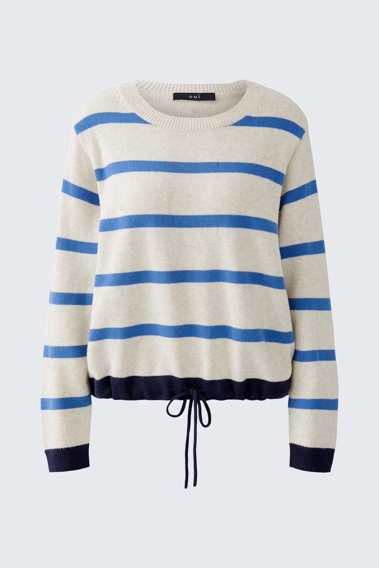 Oui Striped Sweater With Drawcord