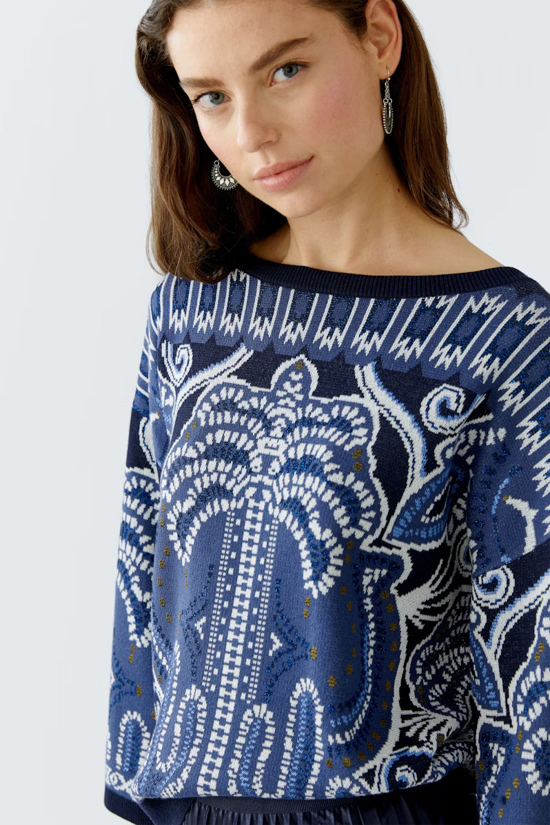 Oui Western Design Sweater
