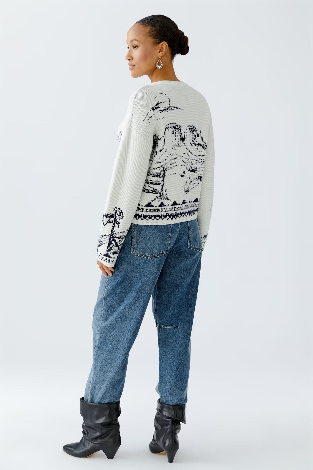 Oui Cactus Designed Sweater