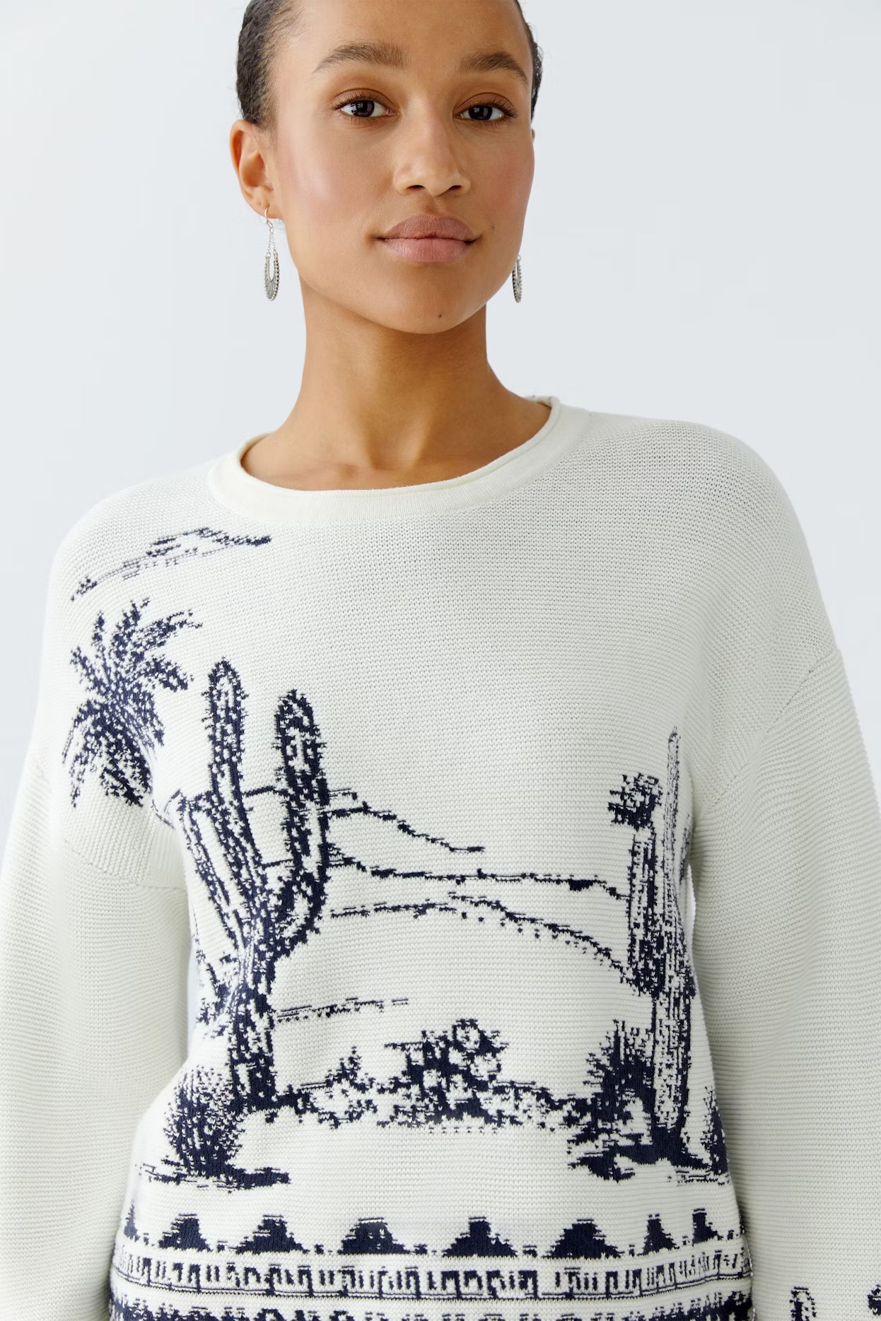 Oui Cactus Designed Sweater