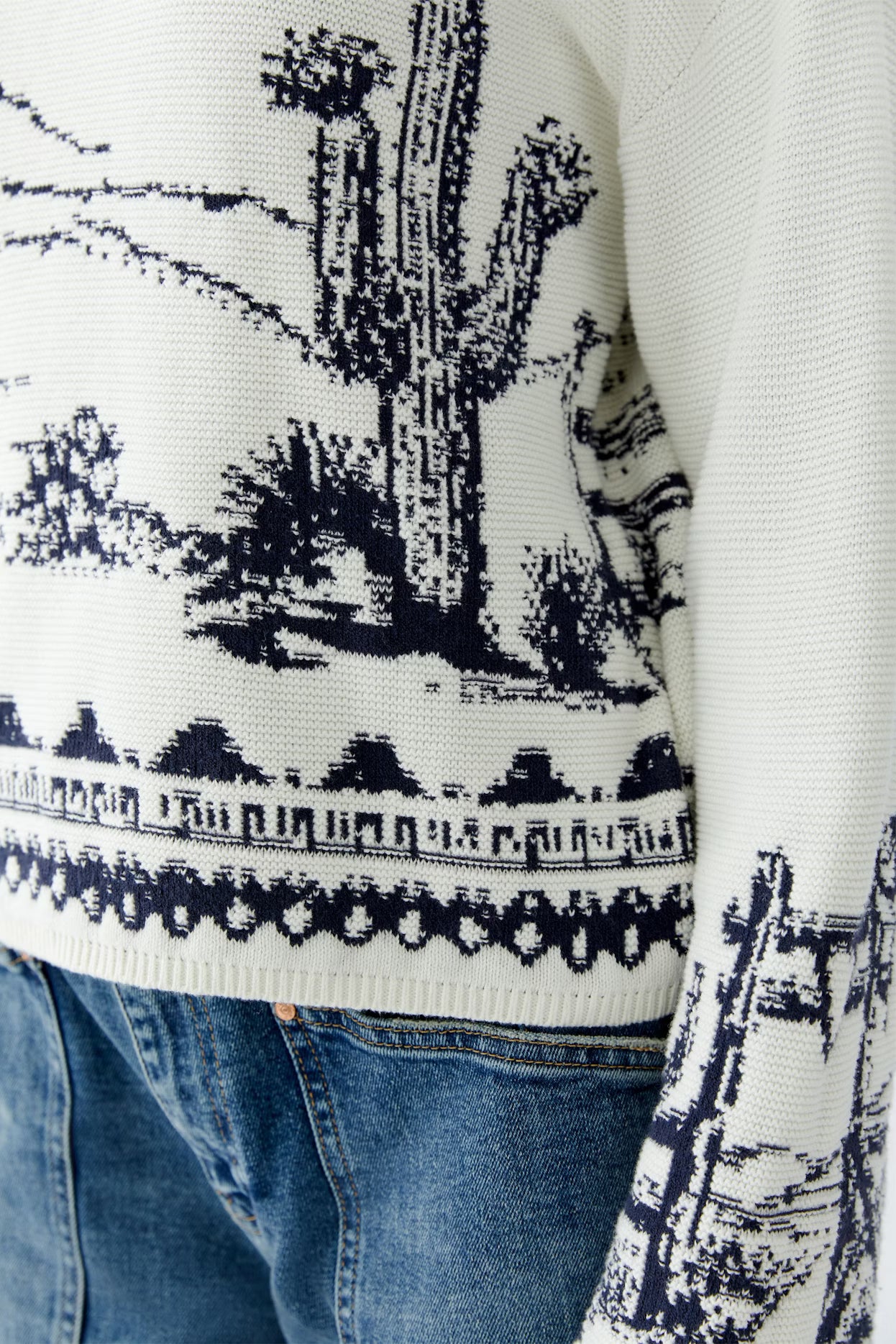 Oui Cactus Designed Sweater