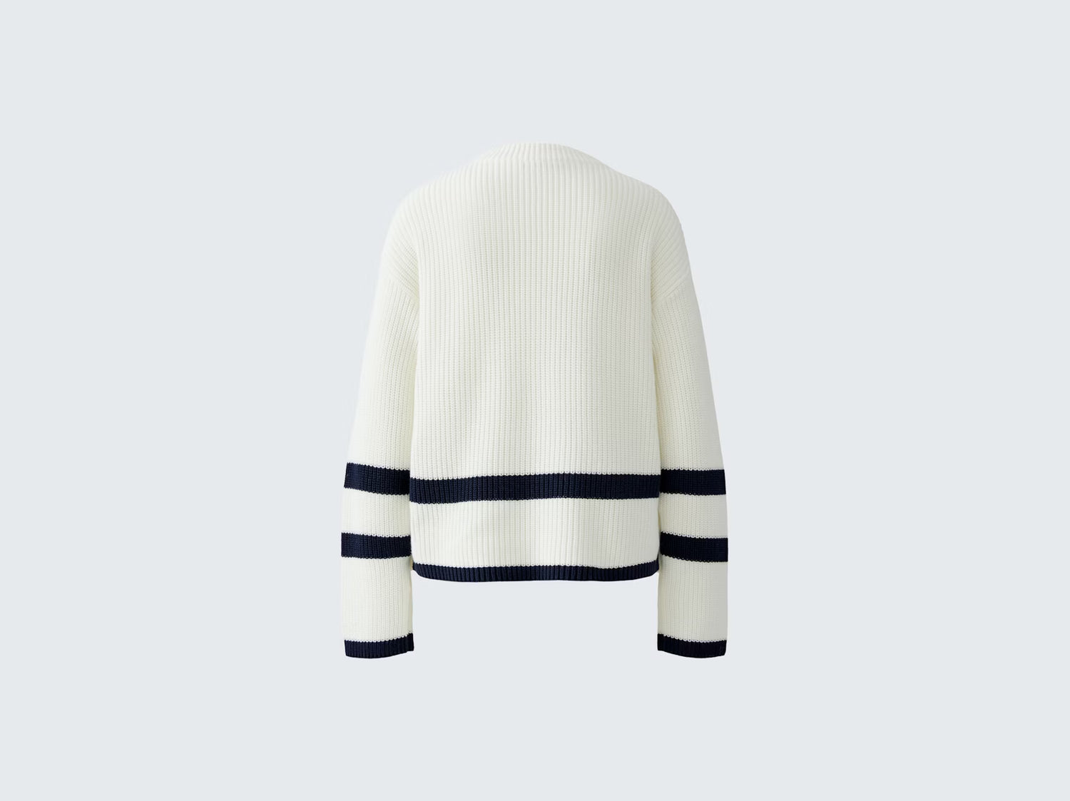 Oui Side Button Sweater With Stripe