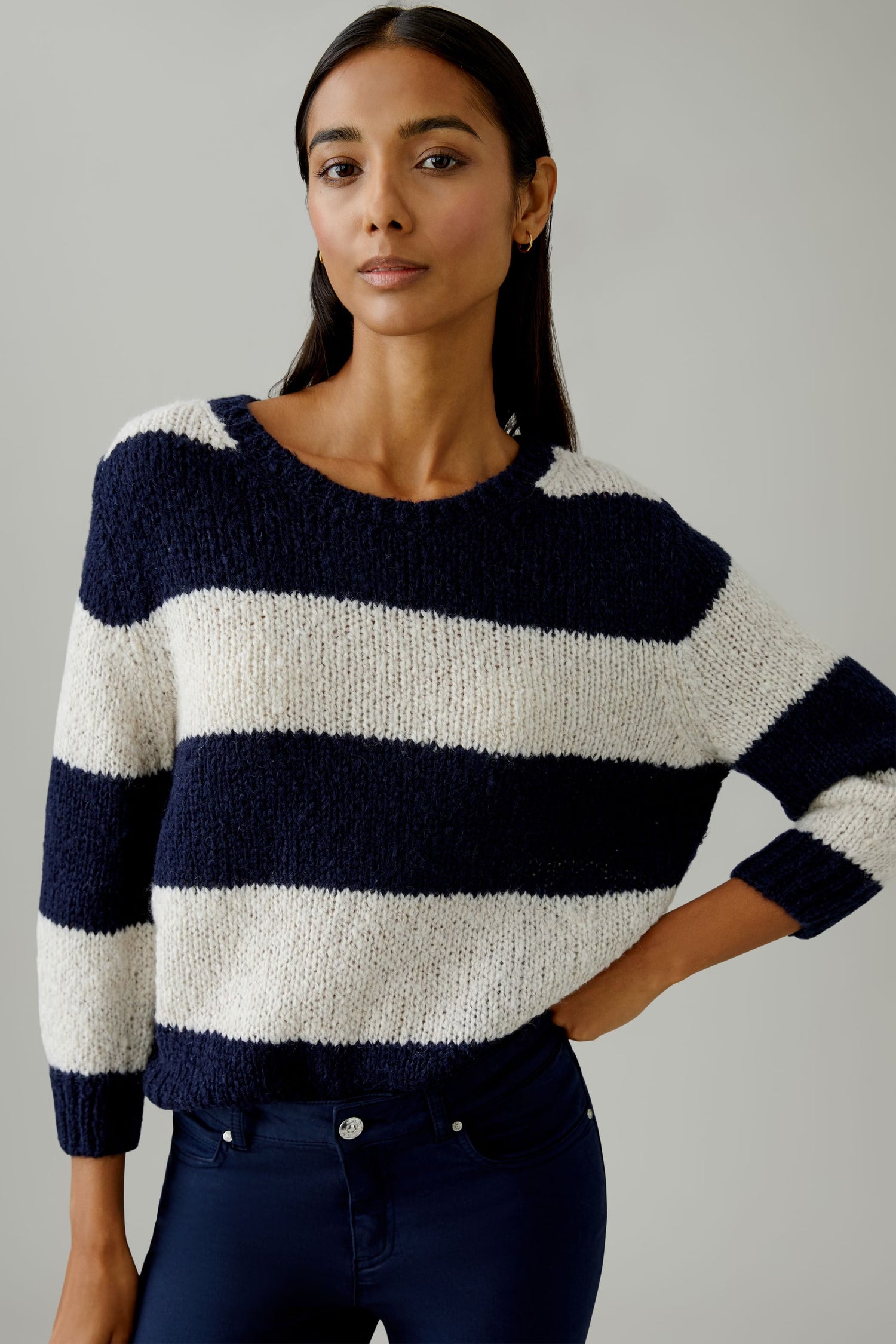 Oui Esmy Wide Striped Sweater