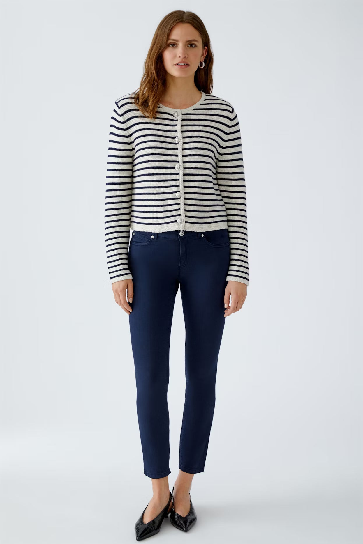 Oui Marea Striped Cardigan