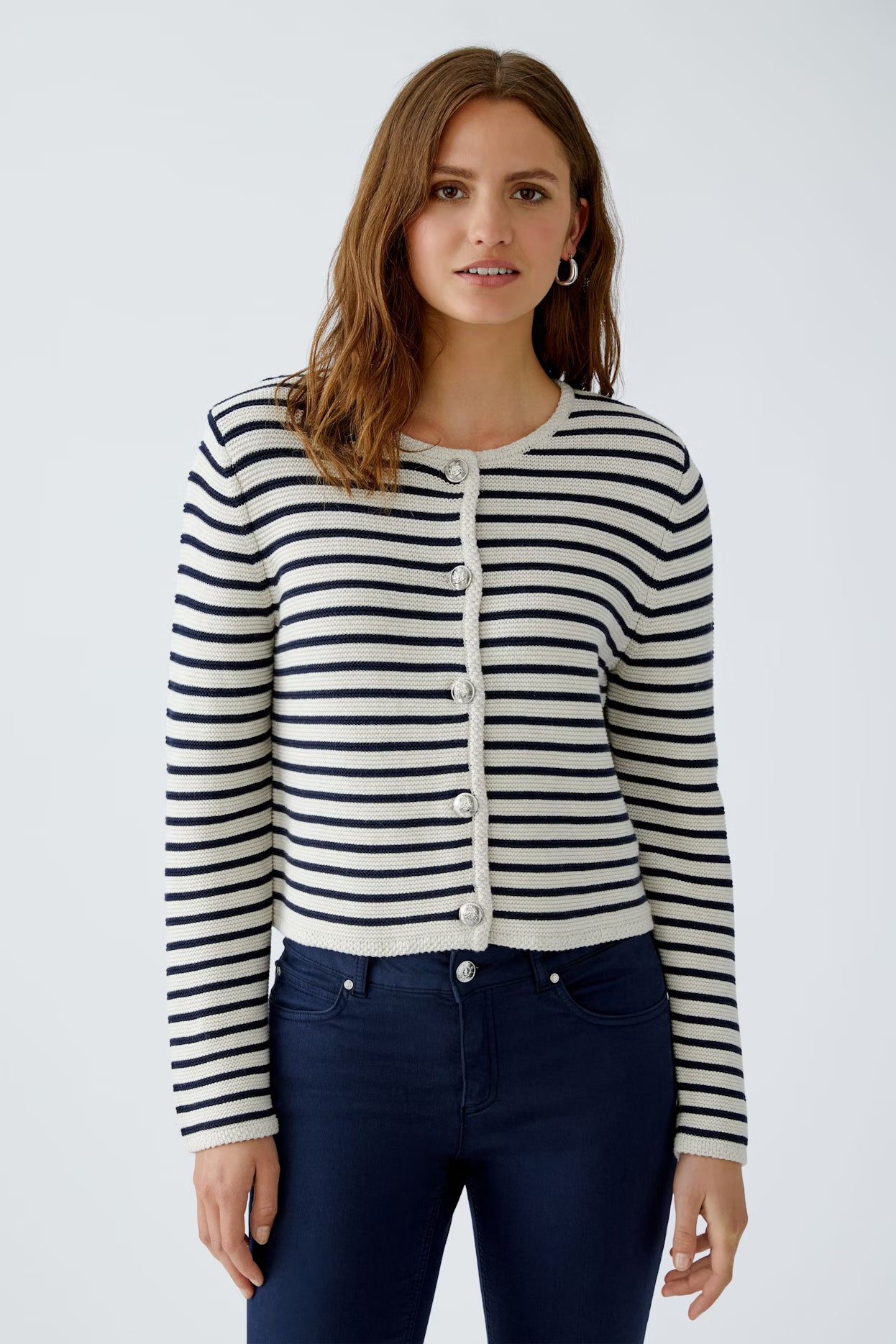 Oui Marea Striped Cardigan
