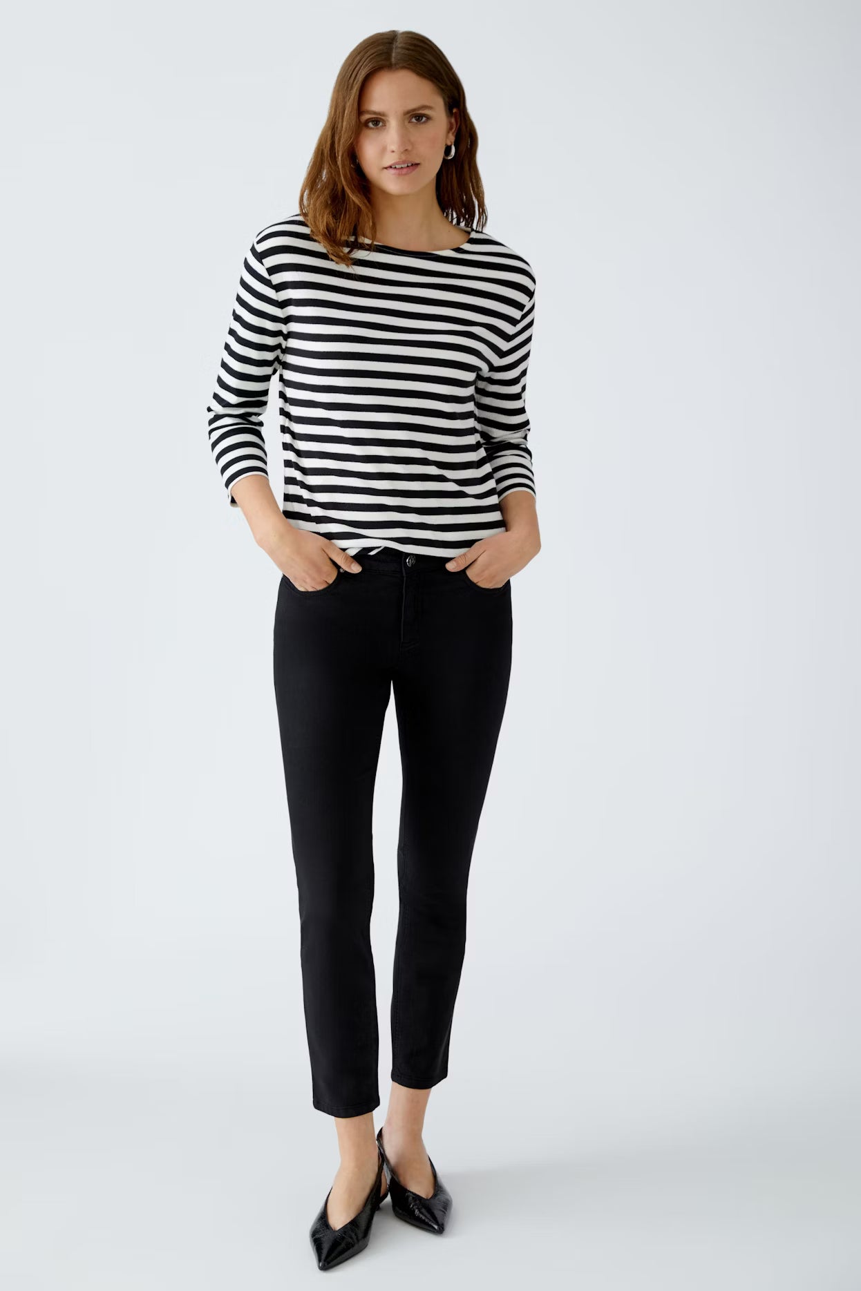 Oui Soleila Striped 3/4 Sleeve T-Shirt