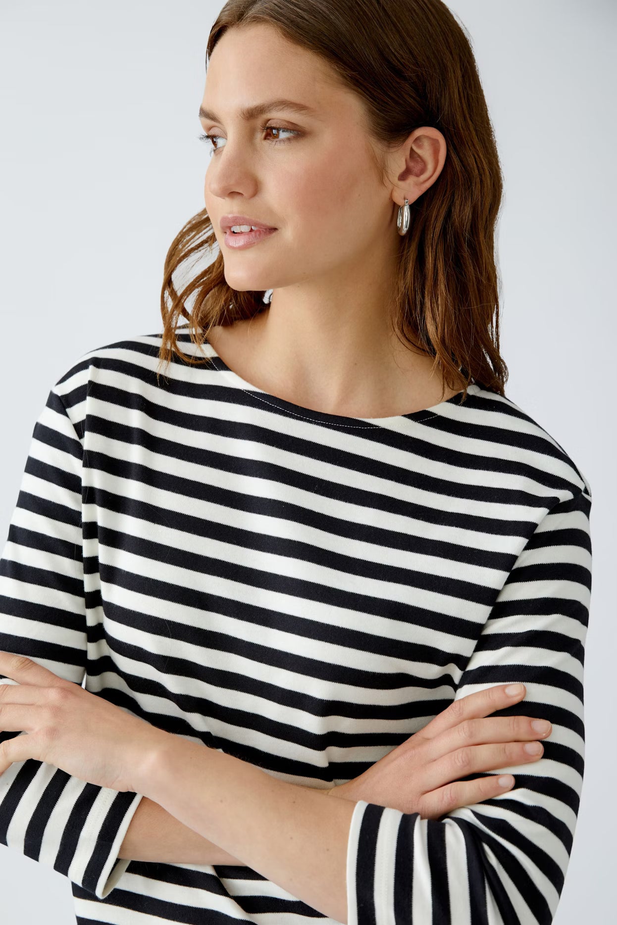 Oui Soleila Striped 3/4 Sleeve T-Shirt