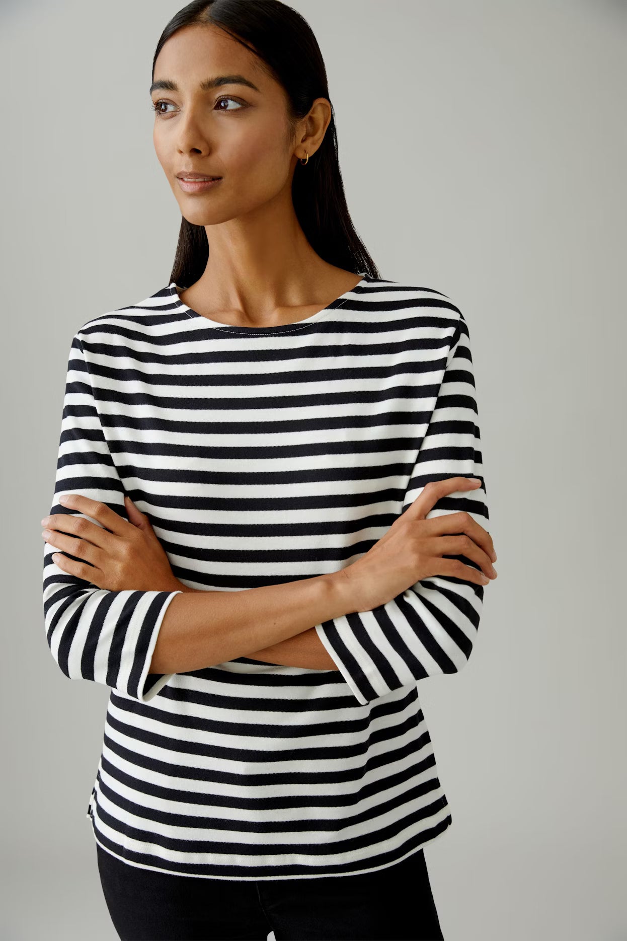 Oui Soleila Striped 3/4 Sleeve T-Shirt