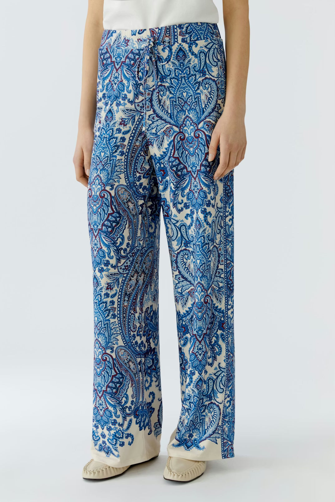 Oui Paisley Print Pull On Pant