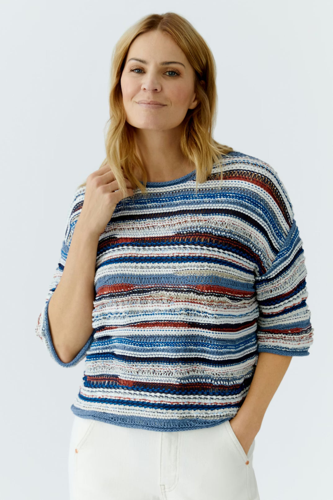 Oui Variegated Stripe Pullover