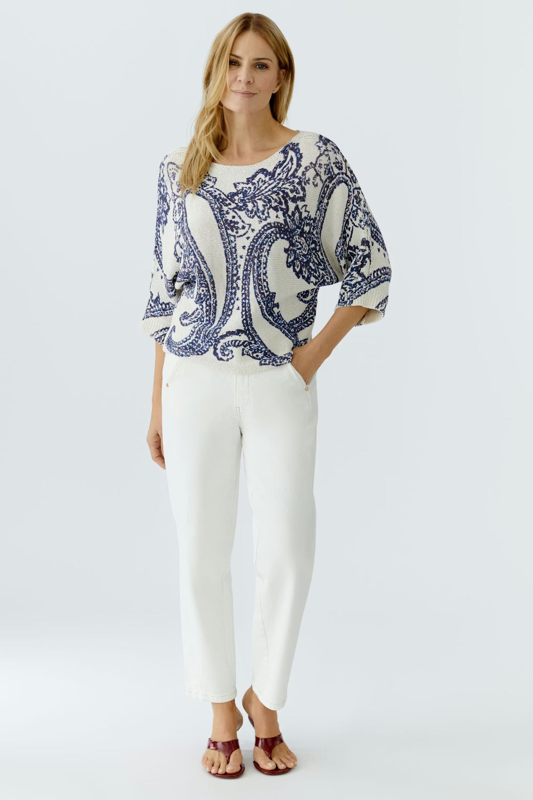 Oui Paisley Pullover