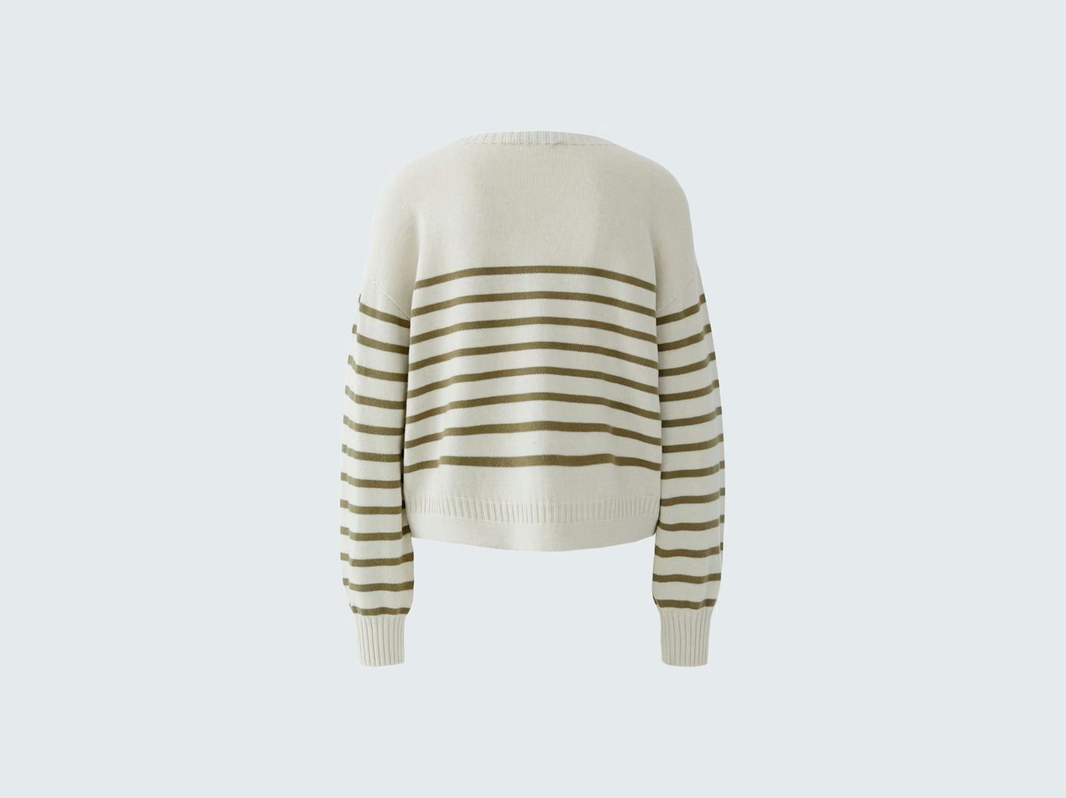 Oui Striped Cotton Blend Sweater