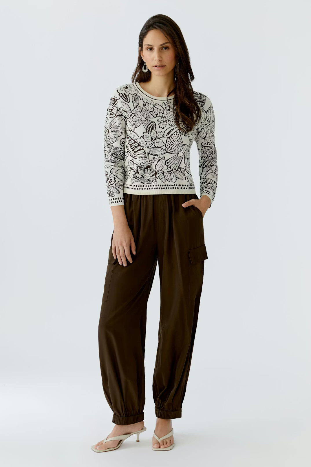 Oui Botanical Knit Sweater