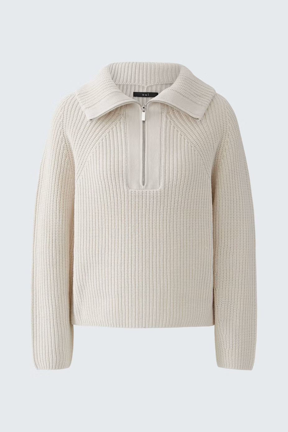 Oui Troyer Cotton Blend 1/4 Zip Pullover