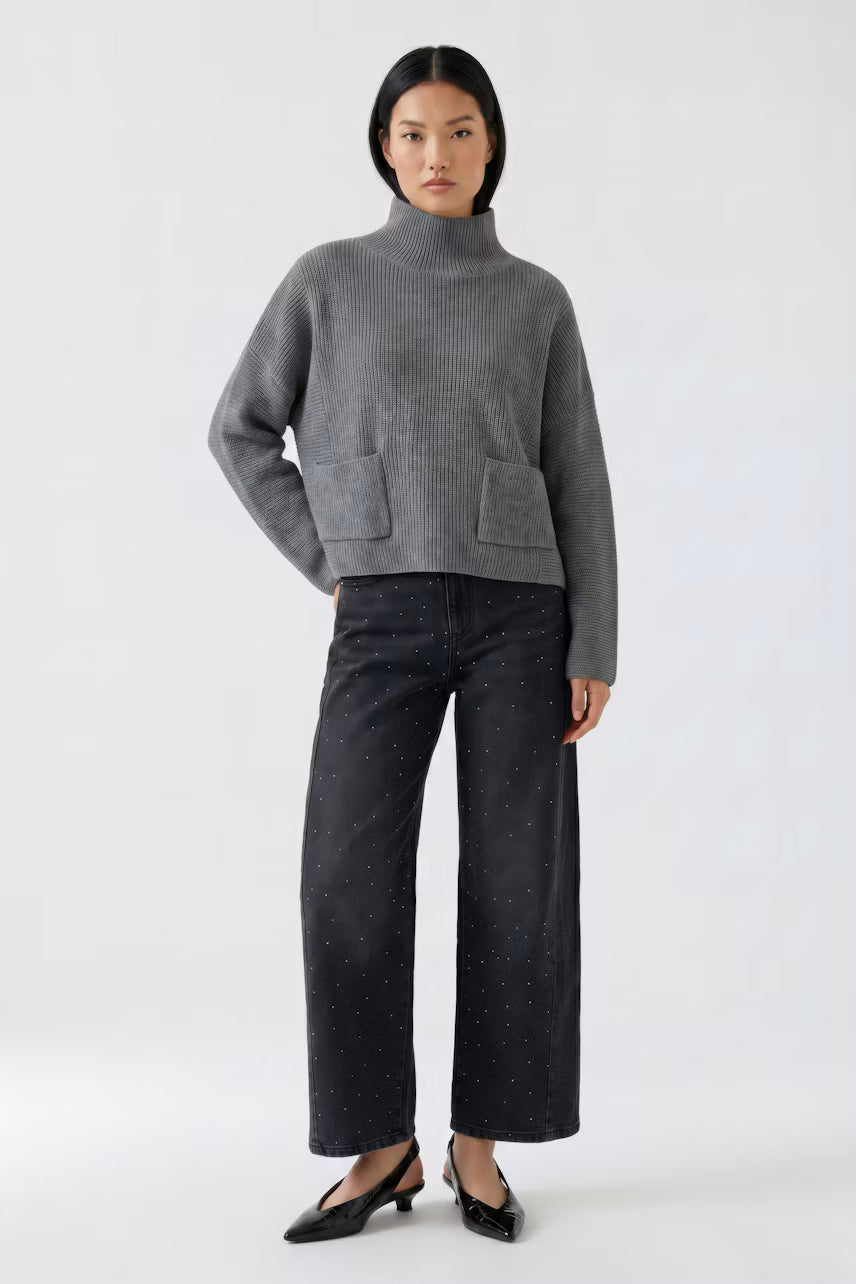 Oui Barrel Jeans With Studs