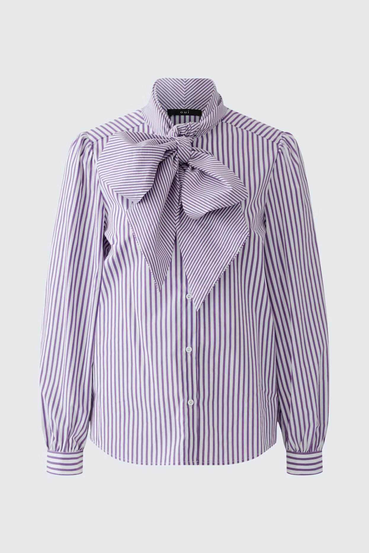 Oui Striped Blouse With Bow