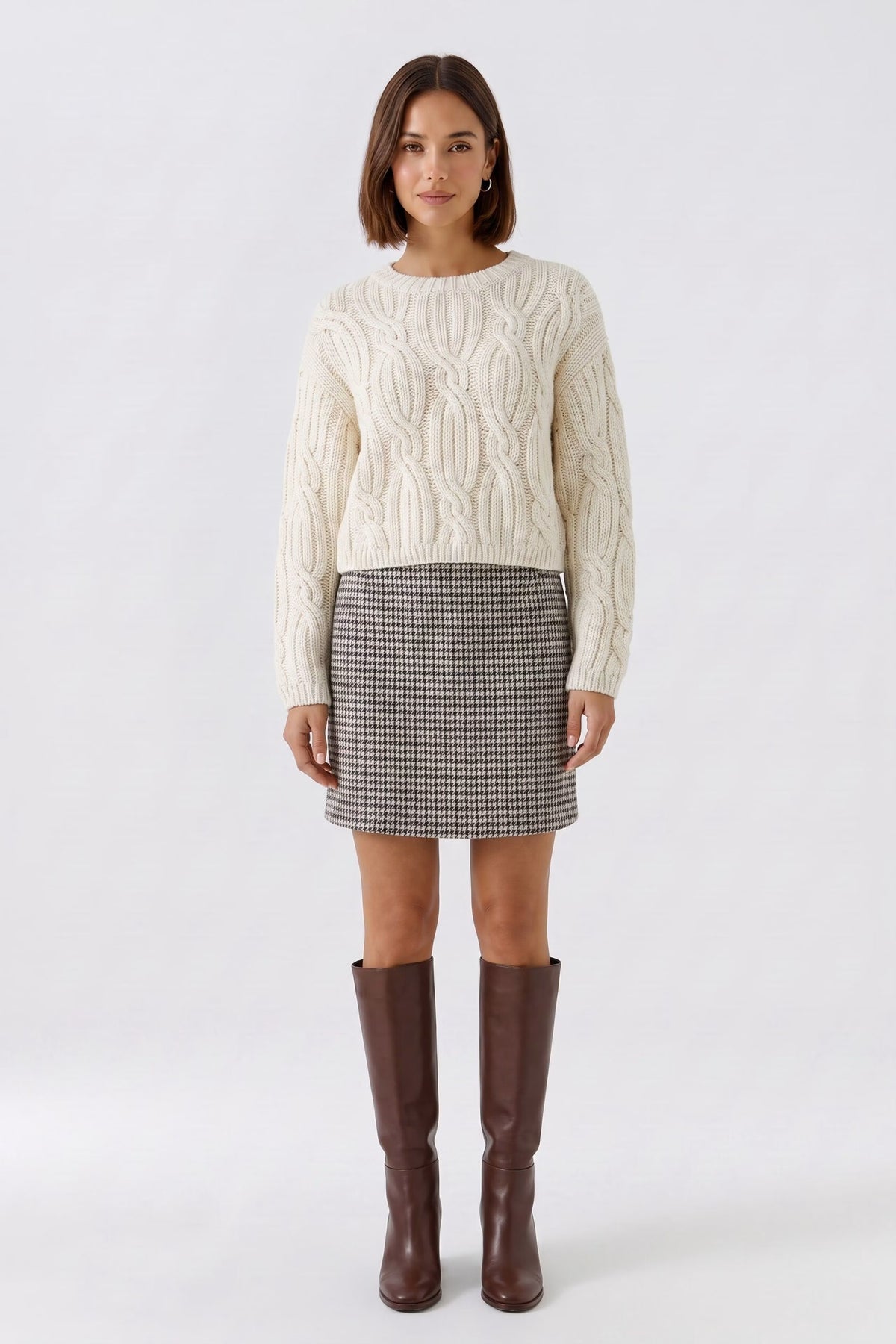Oui Houndstooth Skirt
