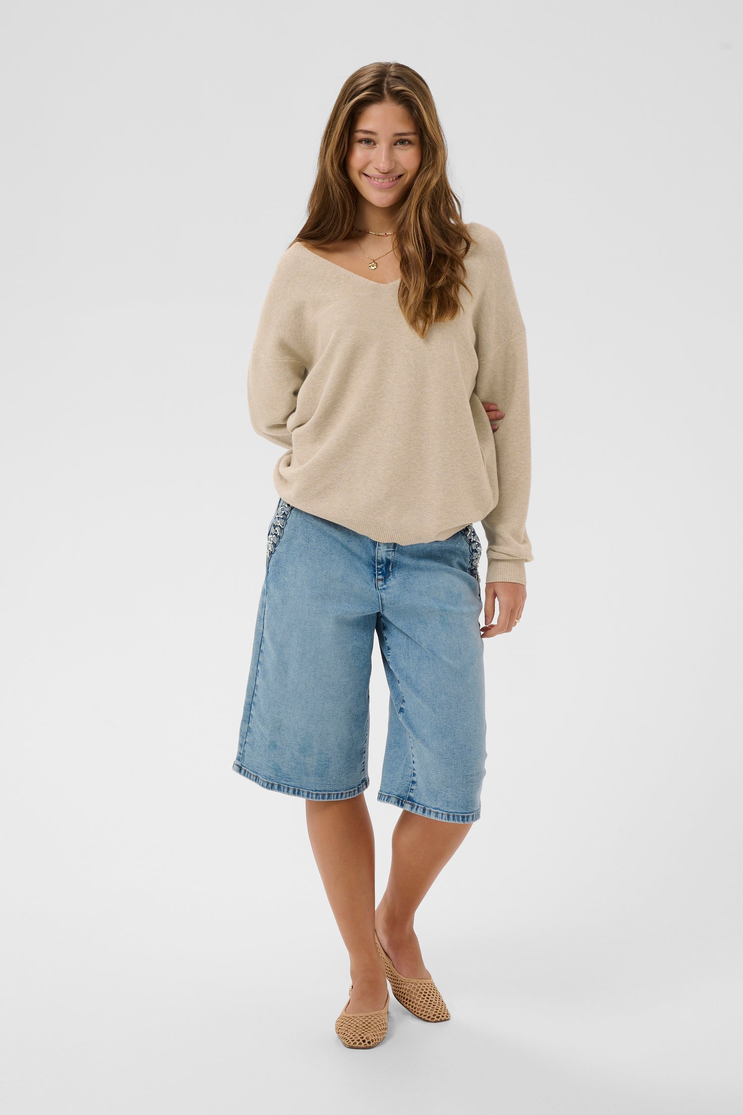 Cream Sillar Long Sleeve Pullover