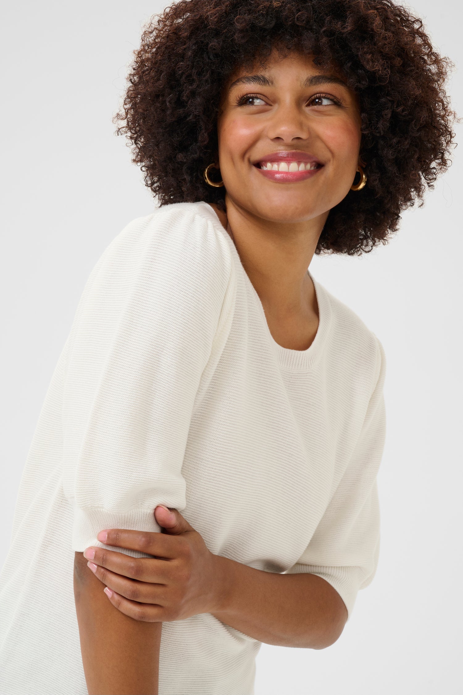 Cream Sillar Half Sleeve Pullover