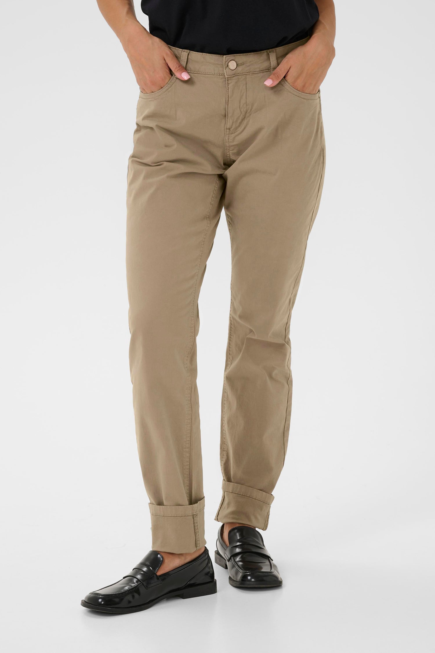 Cream Berta Twill Pant- Coco Fit