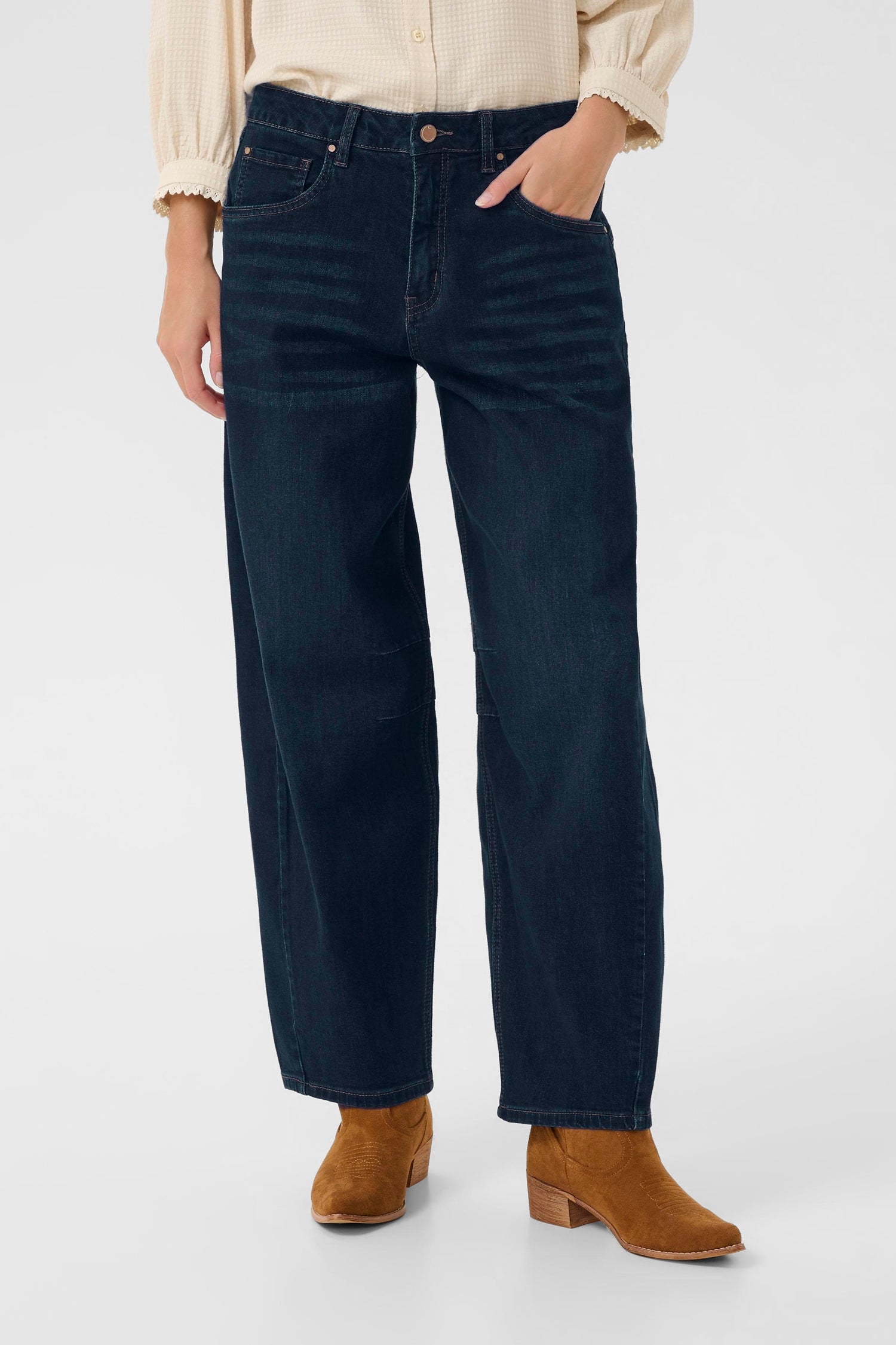 Cream Bahren Ankle Balloon Denim