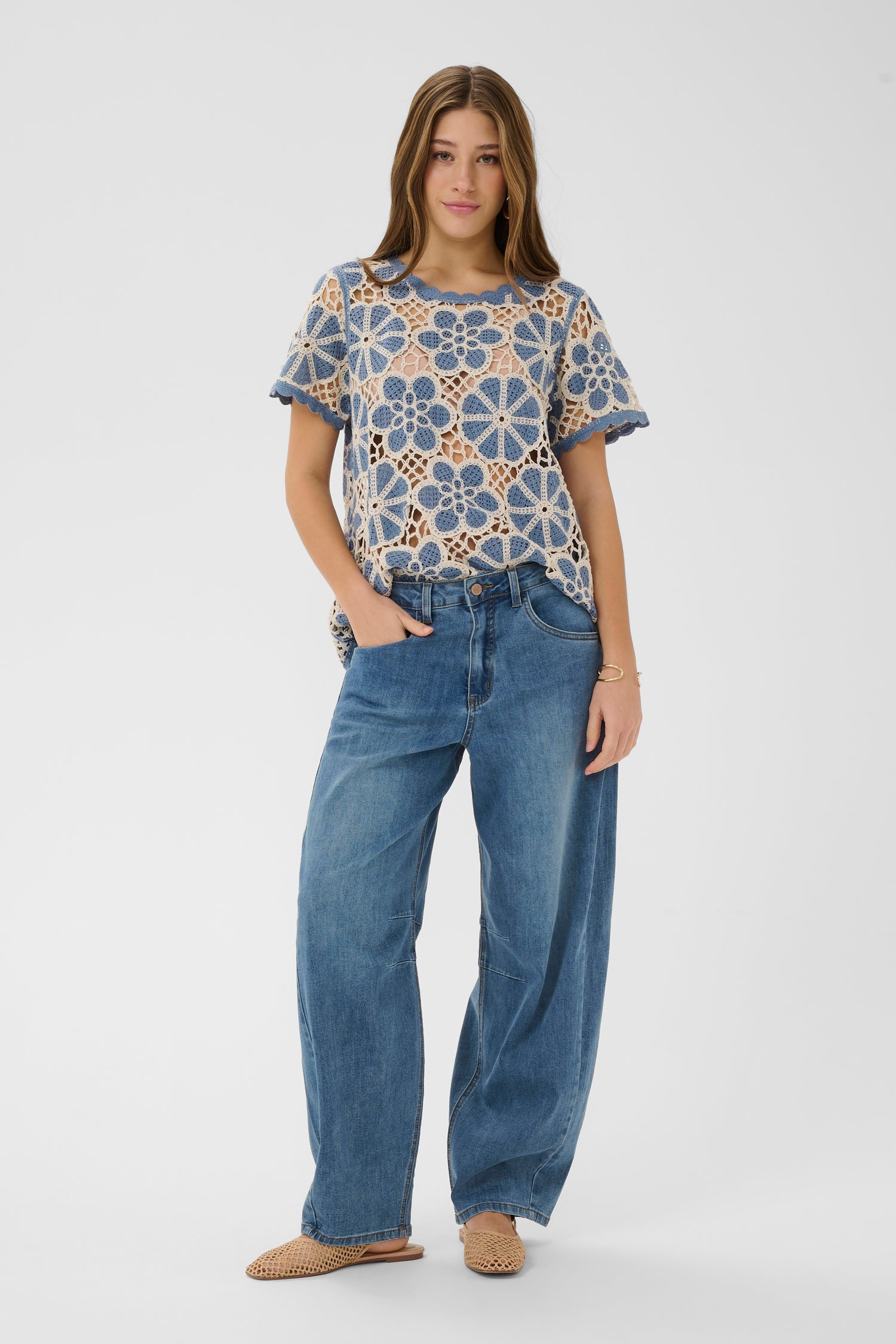 Cream Bahren Barrel Jeans