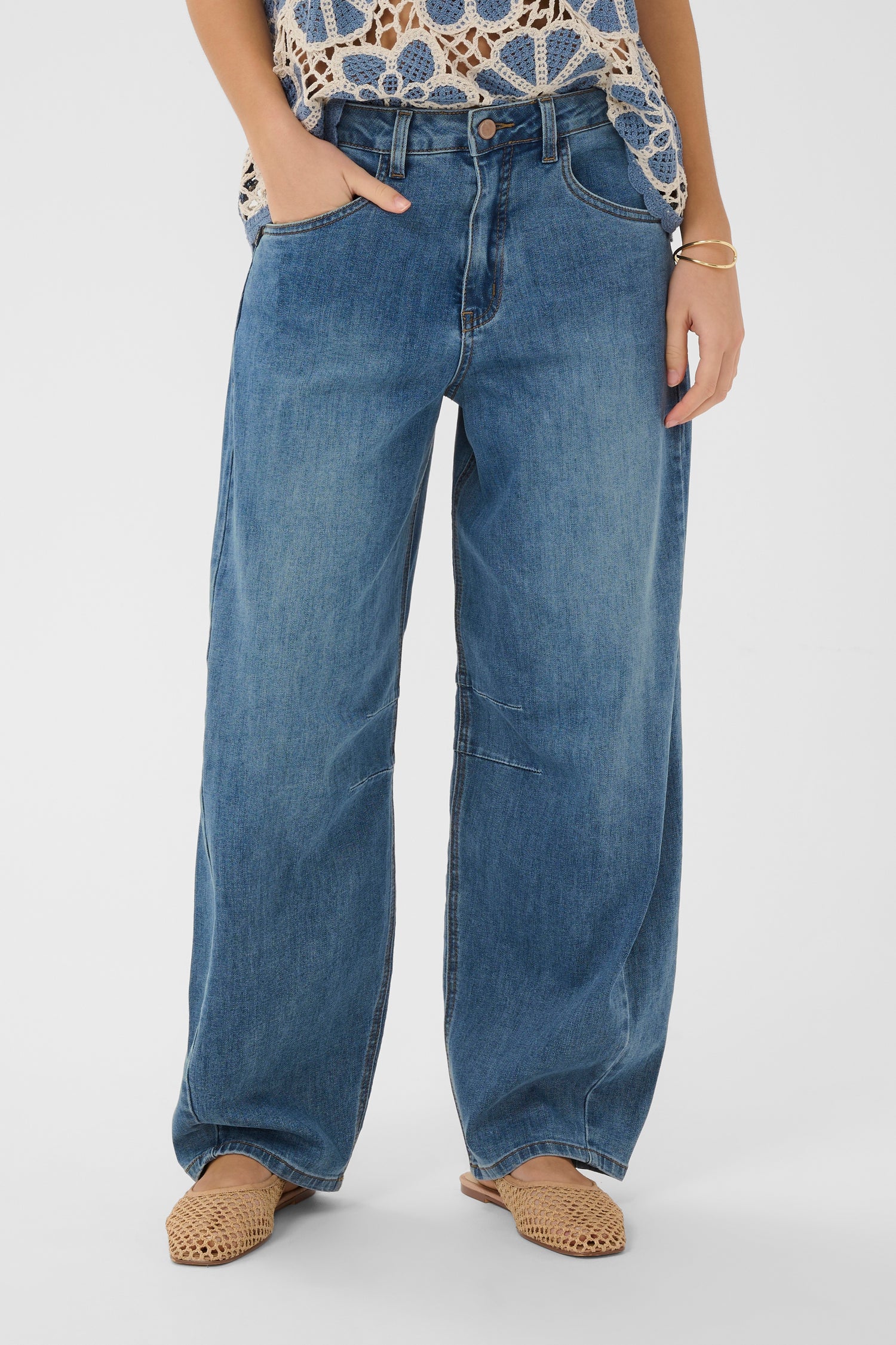 Cream Bahren Barrel Jeans