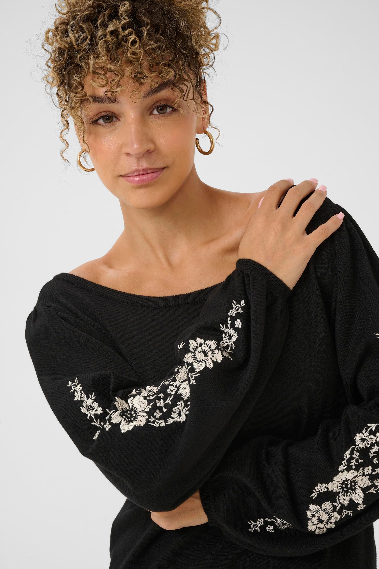 Cream Villea Boatneck Sweater