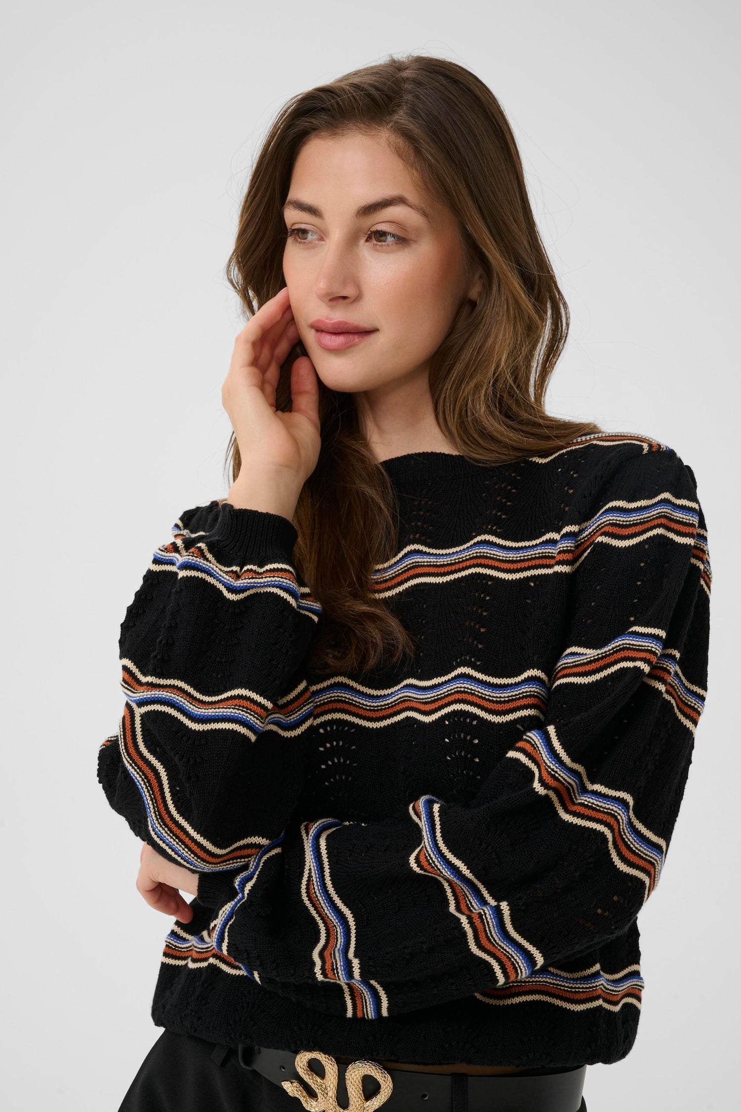 Cream Wavy Sweater