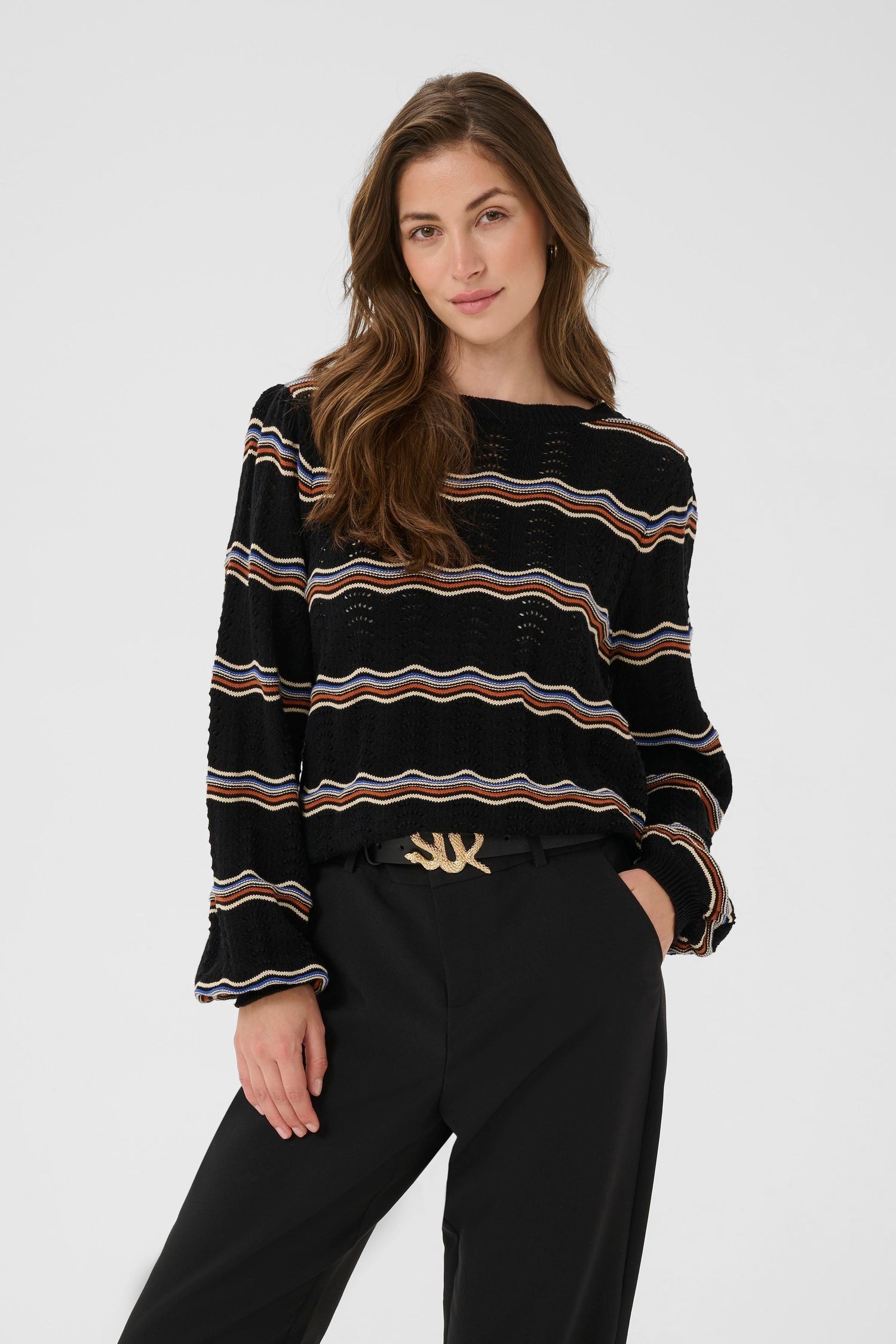 Cream Wavy Sweater