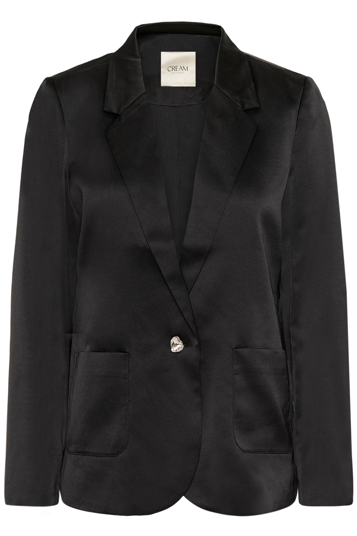 Cream Cocamia Satin Blazer (Pitch Black)