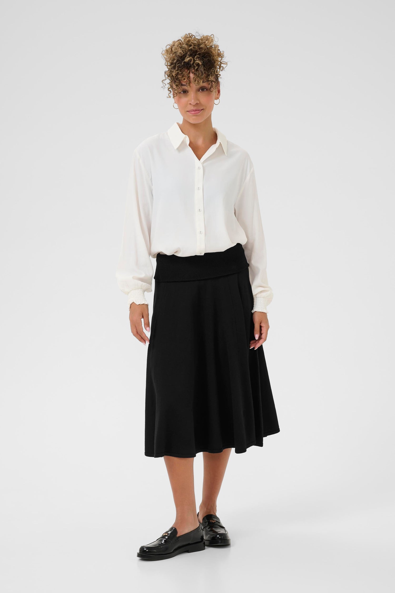 Cream Villea Knit Skirt