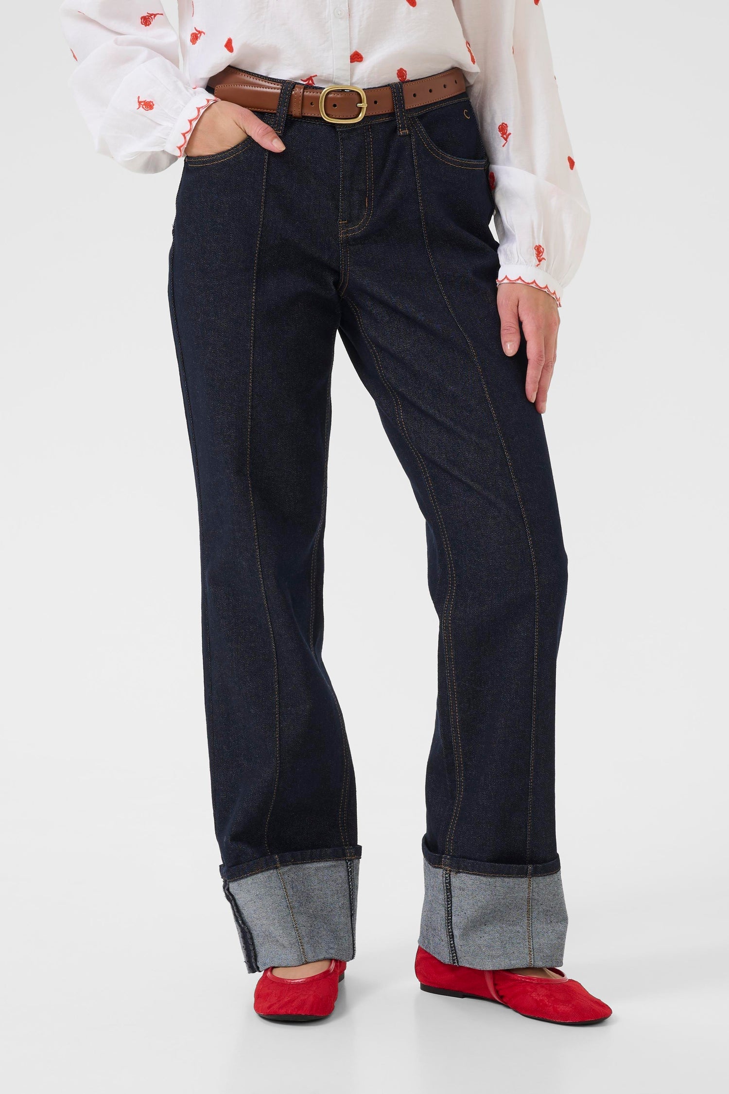 Cream Ranja Cuffed Jeans Baiily Fit 30