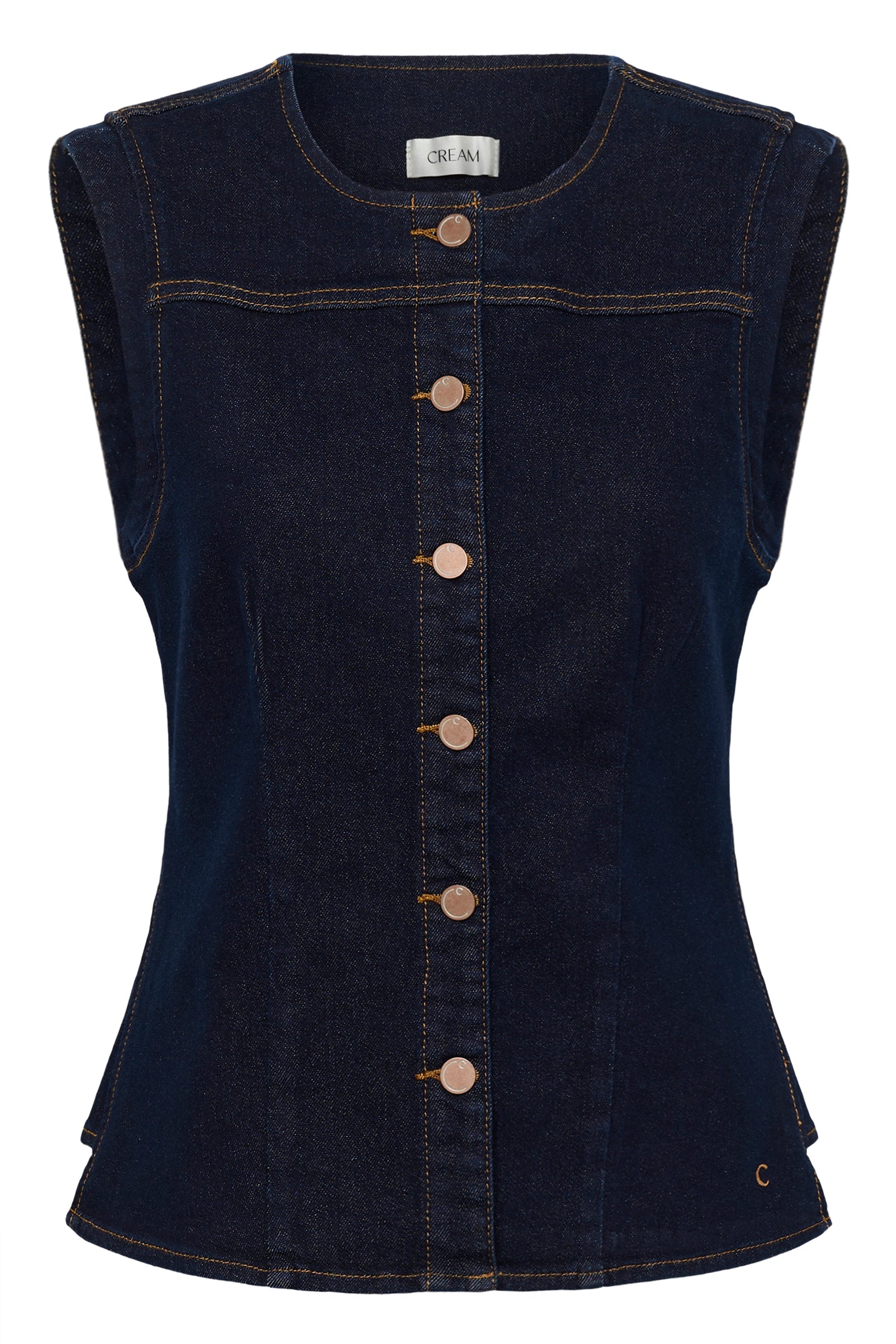 Cream Damy Denim Waistcoat