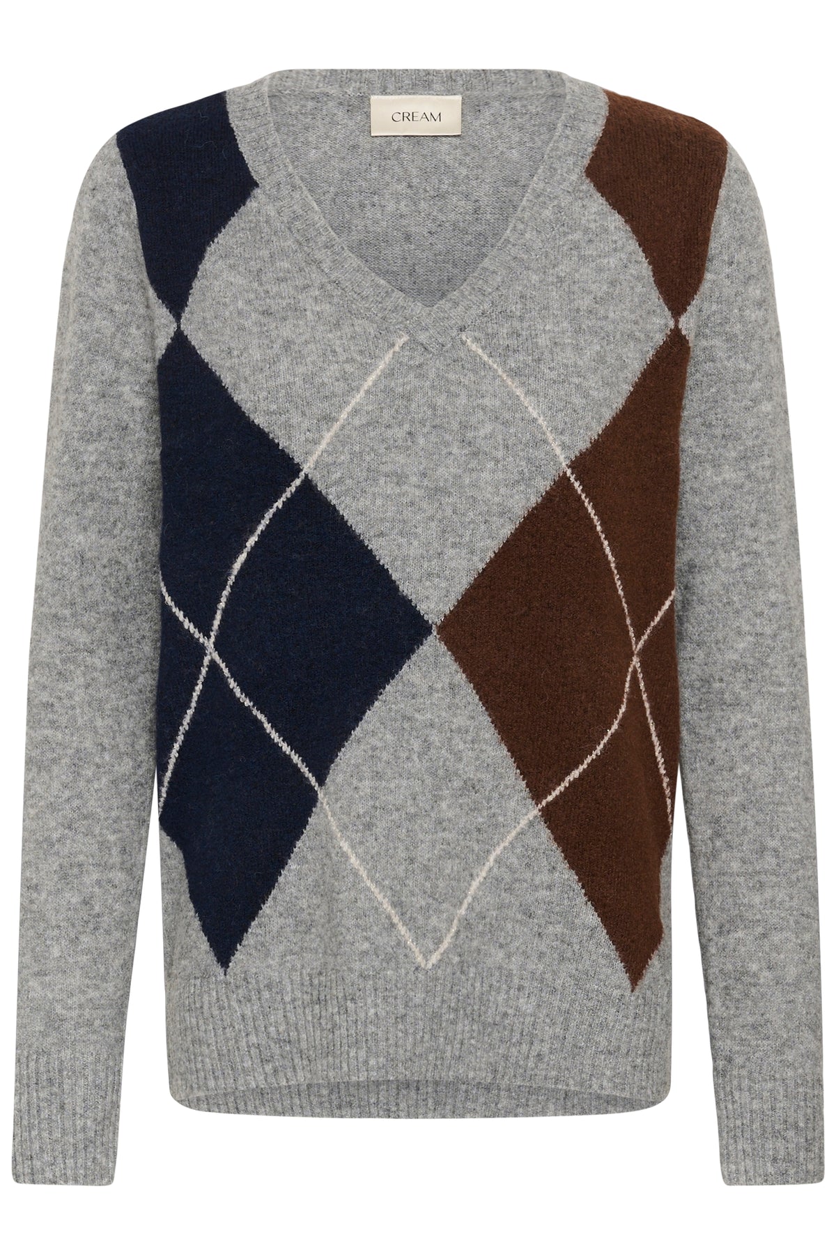 Cream Hope Argyle Pullover