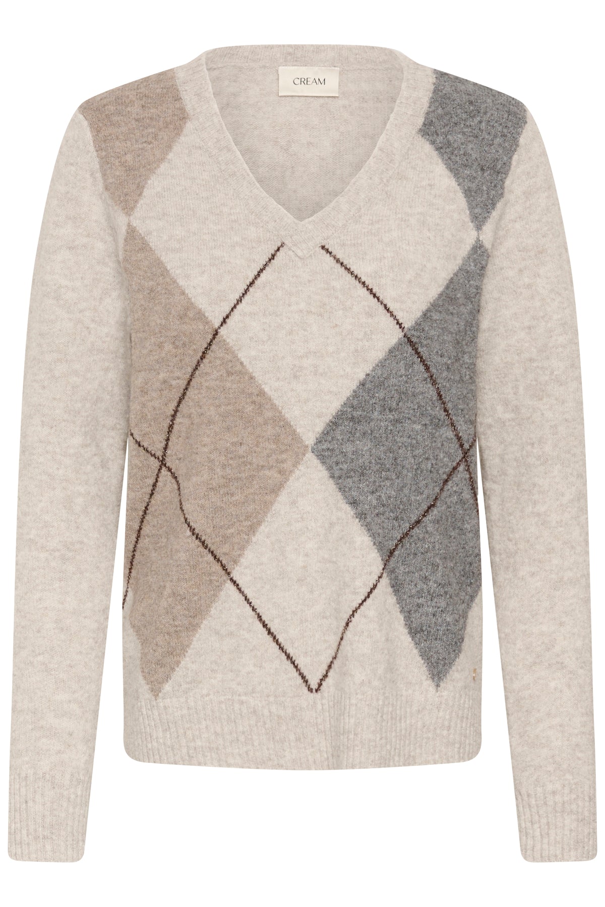 Cream Hope Argyle Pullover