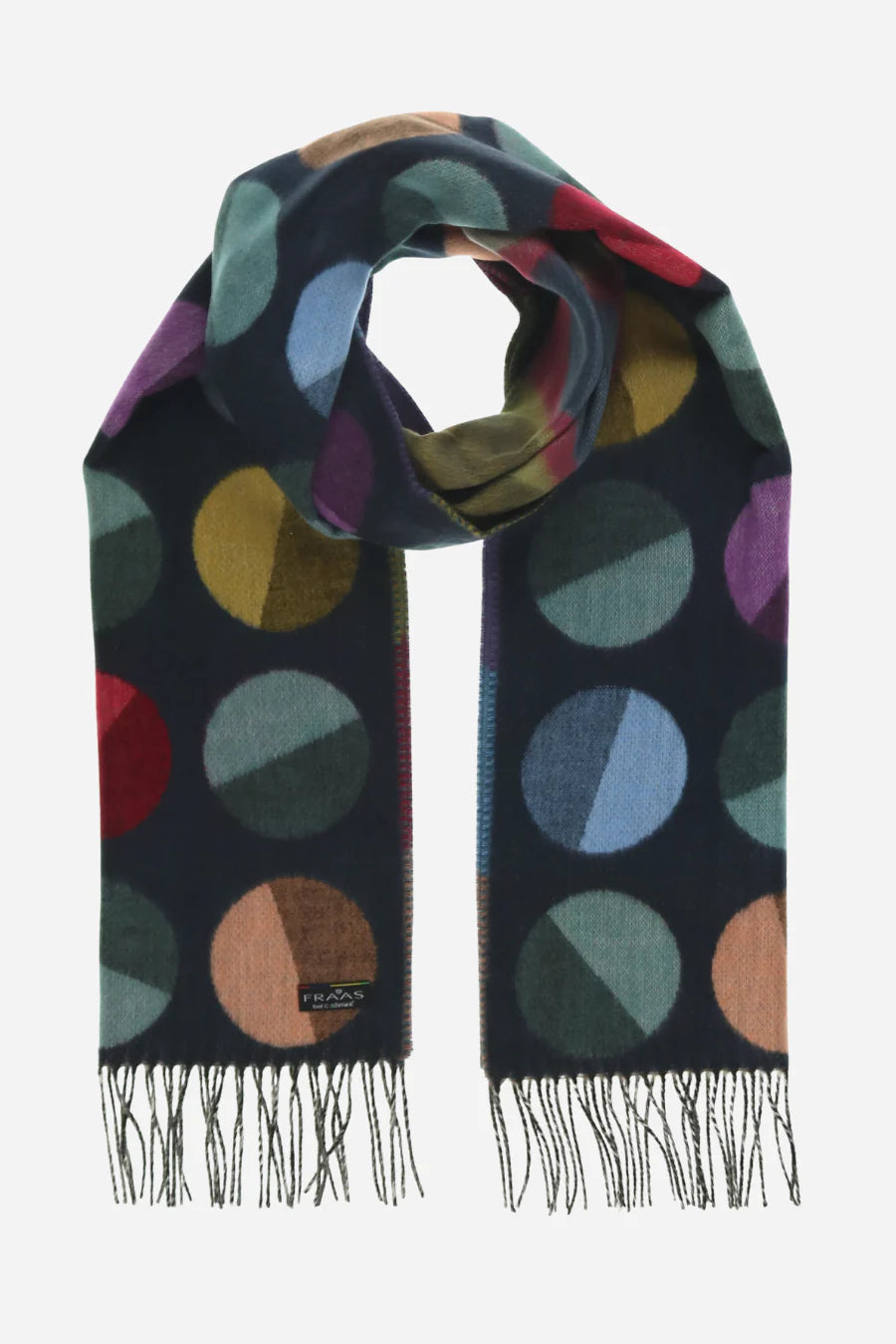 V. Fraas Divided Dots Woven Cashmink Scarf