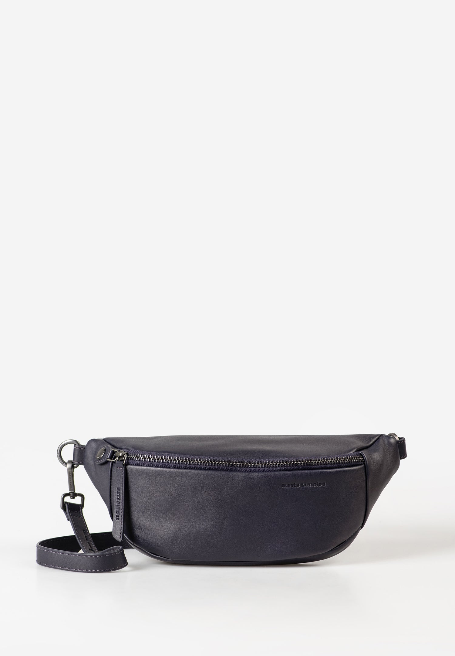 Aunts & Uncles Bilberry Leather Fannypack/Crossbody Bag