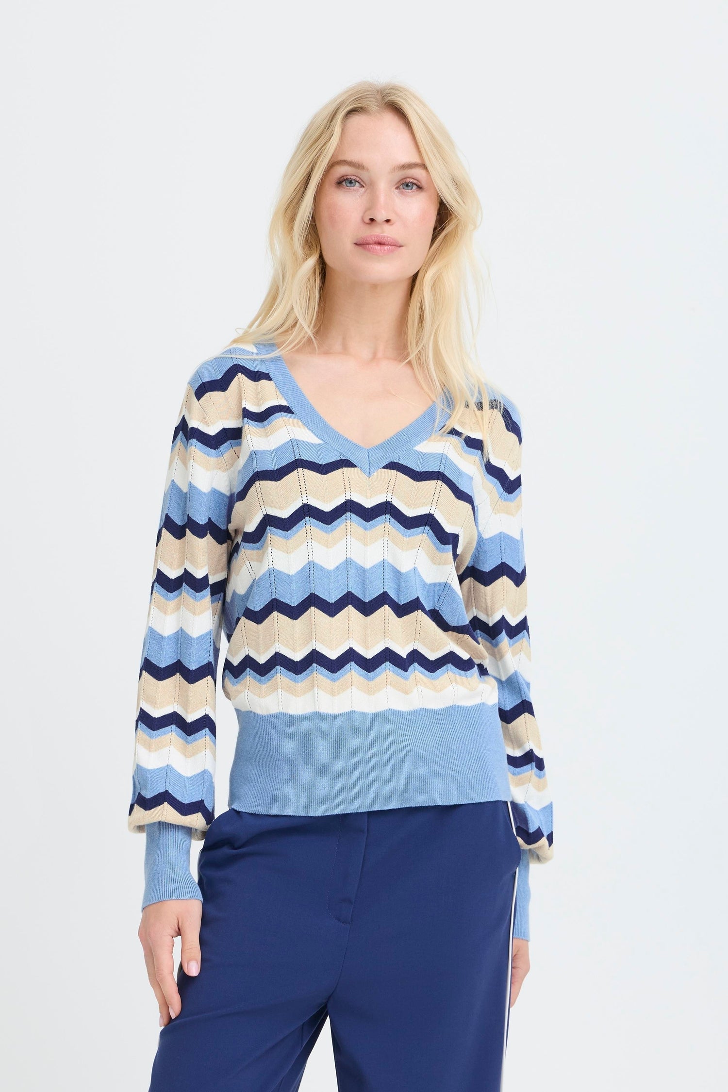 B. Young Mmorla V-Neck Pointelle Sweater