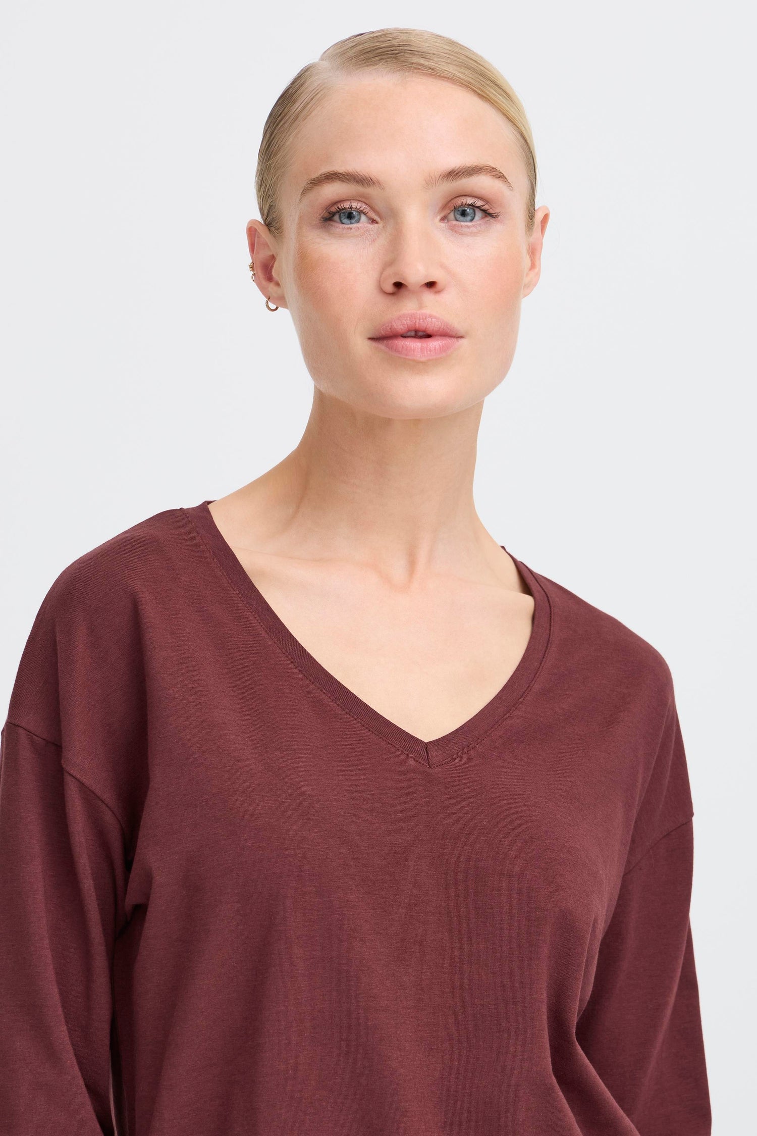 B.Young Pamila Long Sleeve V-Neck T-Shirt