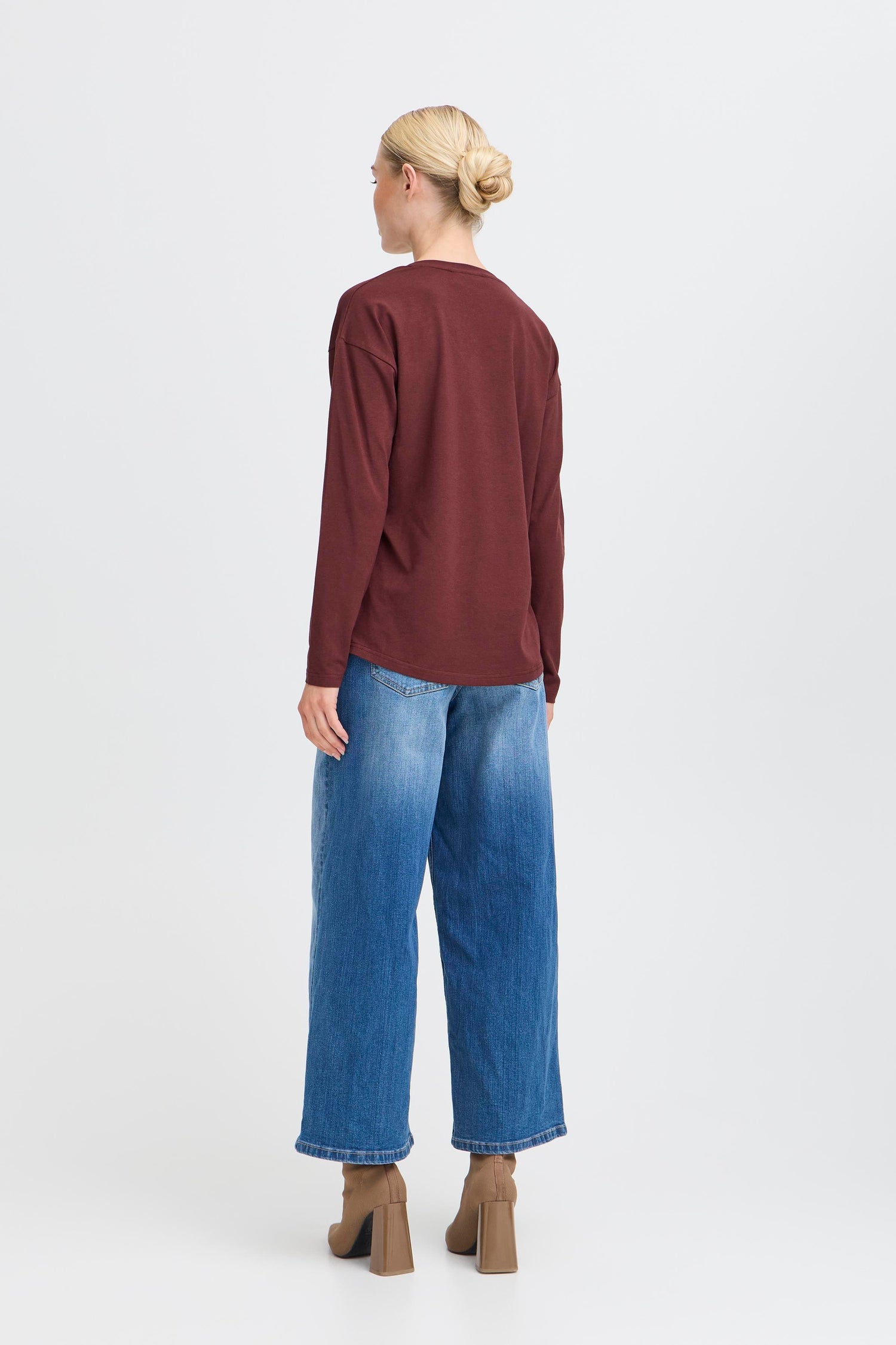 B.Young Pamila Long Sleeve V-Neck T-Shirt