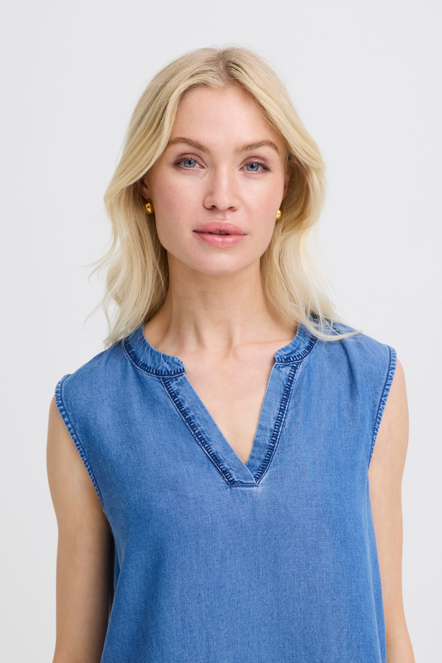 B. Young KosmoSleeveless Embroidered Shirt